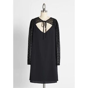 NWT ModCloth After the Aria Shift Dress Black Sz XS